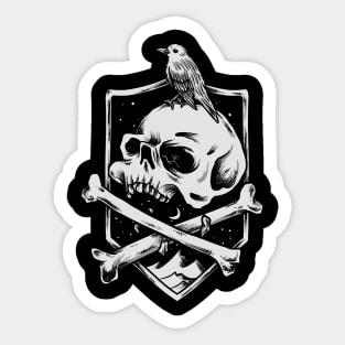 Skull and Bird Shirt Sticker